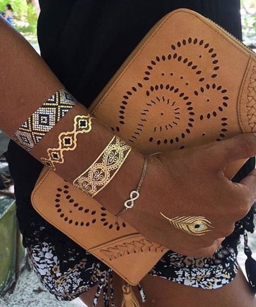 セール ゴールドレター タトゥー シール フラッシュ 防水 ボディシール ジュエリーシール ハワイアンテイスト 転写シール おしゃれ ミニミニストア Miniministore Magaseek