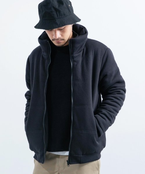 セール 中綿ジャケット メンズ アウター ブルゾン フェイクダウン ポンチ素材 シンプル ジャージ カジュアル ボリュームネック 防風 防寒 保温 57 ロッキーモンロー Rocky Monroe Magaseek