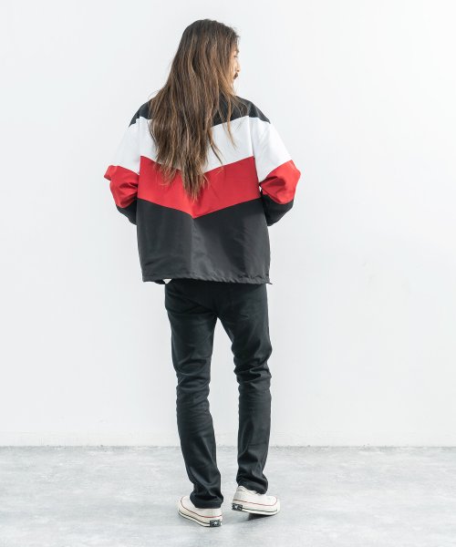 アノラック メンズ ライトアウター プルオーバー ハーフジップ 切替