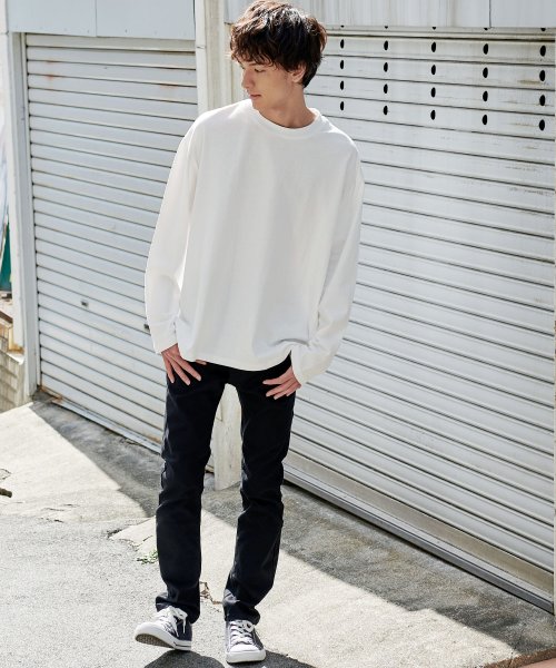 ロングtシャツ メンズ 長袖 無地 シンプル オーバーサイズ ビッグシルエット ルーズ ドロップショルダー 綿 コットン レイヤード インナー Ressaca ロッキーモンロー Rocky Monroe Magaseek