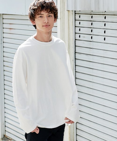 ロングtシャツ メンズ 長袖 無地 シンプル オーバーサイズ ビッグシルエット ルーズ ドロップショルダー 綿 コットン レイヤード インナー Ressaca ロッキーモンロー Rocky Monroe Magaseek