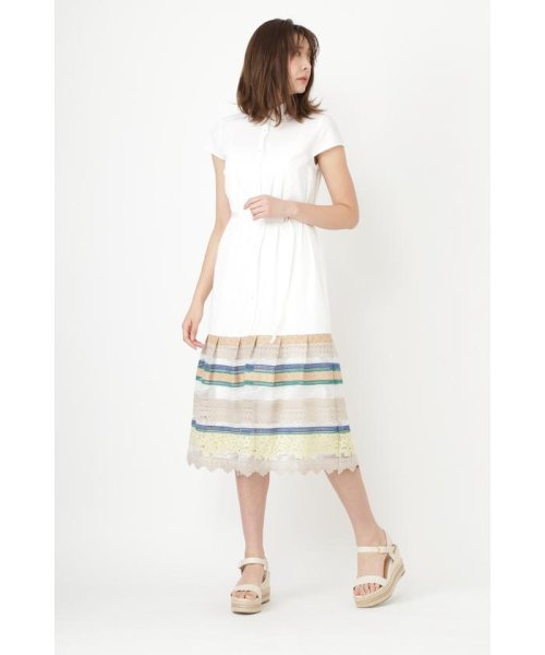 セール ボーダーエンブロイダリーワンピース ジルスチュアート Jillstuart Magaseek