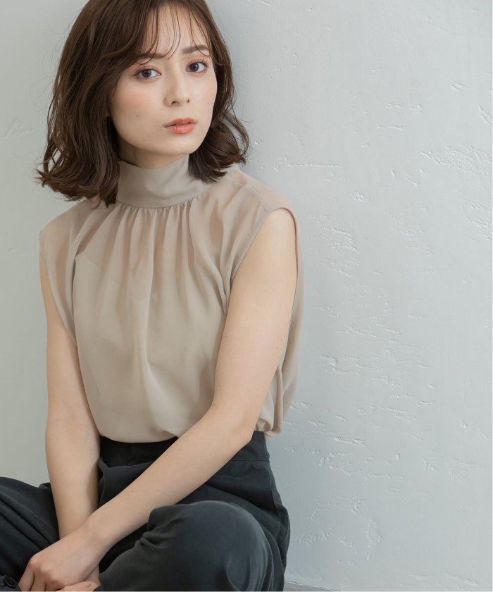 NOBLE×CACHECコラボ 新着2WAYシアーボウタイブラウス・ふんわり軽やか 