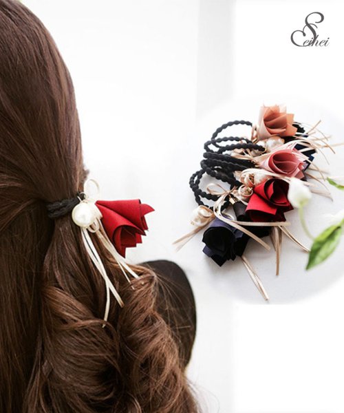 セール ヘアアクセサリー ヘアゴム 髪留め フラワー 小物雑貨 卒業パーティー 旅行 セイヘイショップ Seiheishop Magaseek