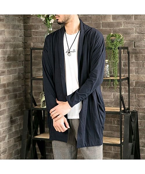 セール 15 Off カーディガンメンズロングカーデロング丈ショールカラー無地ドレープ長袖tc天竺素材 マエストーソ Maestoso Magaseek