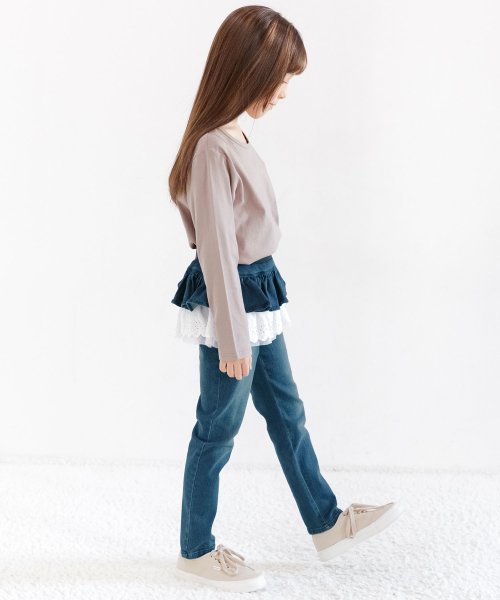 セール フリル スカート付きデニムパンツ 子供服bee 子供服bee Magaseek