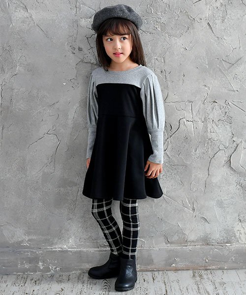 セール バイカラー長袖ワンピース 子供服bee 子供服bee Magaseek
