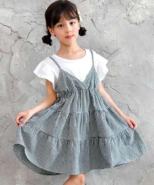 セール 63 Off 白t ギンガムティアードワンピ 子供服bee 子供服bee Magaseek