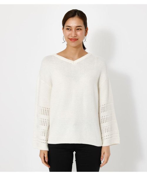 AZUL by moussy(アズールバイマウジー)/【雑誌VERY掲載】2WAY CROCHET SLEEVE KNIT/img03