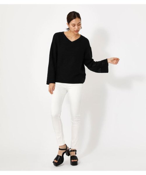 AZUL by moussy(アズールバイマウジー)/【雑誌VERY掲載】2WAY CROCHET SLEEVE KNIT/img10