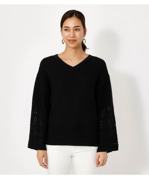 AZUL by moussy(アズールバイマウジー)/【雑誌VERY掲載】2WAY CROCHET SLEEVE KNIT/img11