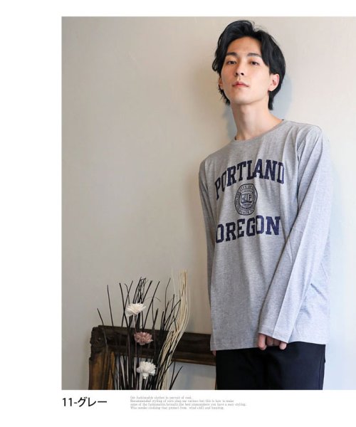 TopIsm(トップイズム)/カレッジロゴ長袖ロングTシャツ/img09