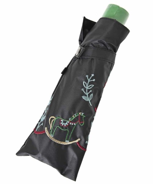 Jocomomola(ホコモモラ)/【晴雨兼用】木馬モチーフ刺繍折りたたみ傘/img01