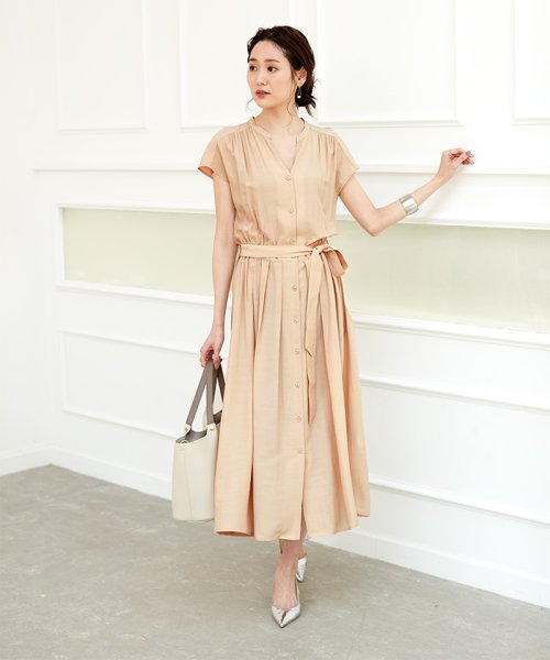 セール Magaseek Dfashion別注 ウエストギャザーワンピース ナノ ユニバース Nano Universe Magaseek