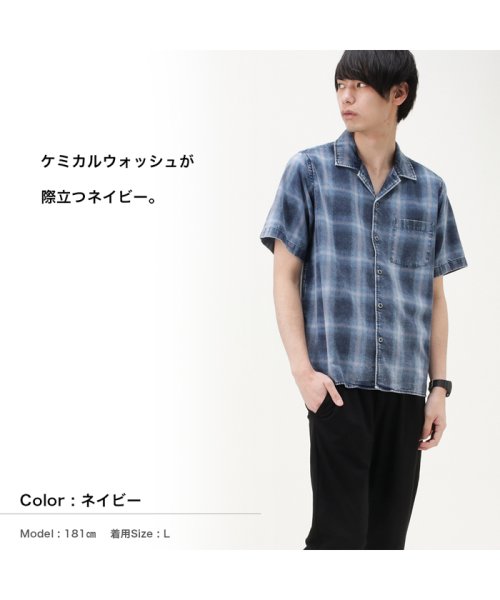 MAC HOUSE(men)(マックハウス（メンズ）)/MOSSIMO モッシモ 加工チェックオープンカラーシャツ 0270－5412M/img11