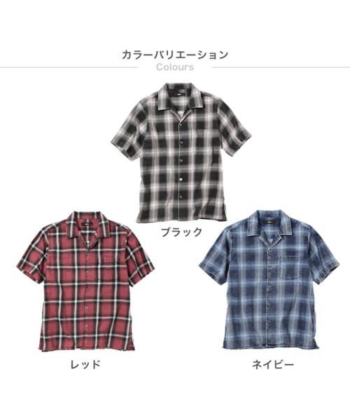 MAC HOUSE(men)(マックハウス（メンズ）)/MOSSIMO モッシモ 加工チェックオープンカラーシャツ 0270－5412M/img16