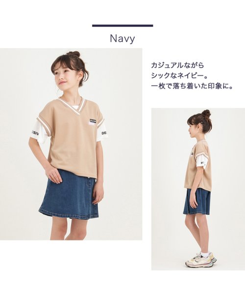 MAC HOUSE(kid's)(マックハウス（キッズ）)/NAVY ネイビー ガールズ ランクールラップショートパンツ M41036/img11