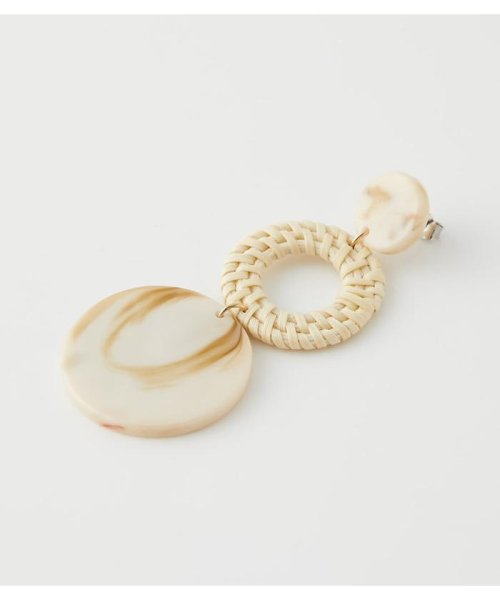 AZUL by moussy(アズールバイマウジー)/MARBLE ROUND RATTAN EARRINGS/img11