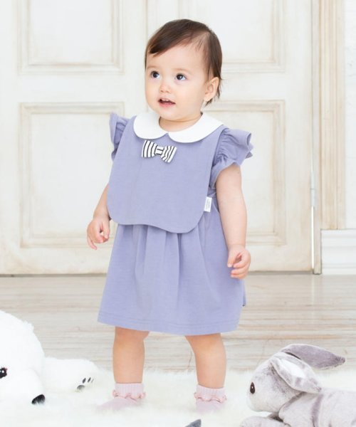リボン フリル シンプル 無地 フレア 半袖 ワンピース ベビー 70cm 9 バースデーパーティ Birthday Party Magaseek