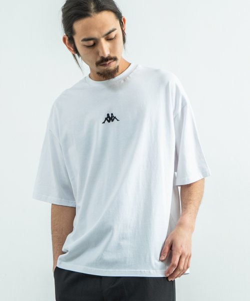 セール Kappa カッパ Tシャツ メンズ レディース ブランドロゴ 白 半袖 バックプリント ビッグシルエット ゆったり リラックス ルーズ クルーネック カジュア ロッキーモンロー Rocky Monroe Magaseek