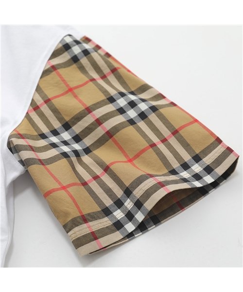 BURBERRY(バーバリー)/【BURBERRY(バーバリー)】8014896 ヴィンテージチェック 切替 コットン 半袖 Tシャツ カットソー WHITE レディース/img05