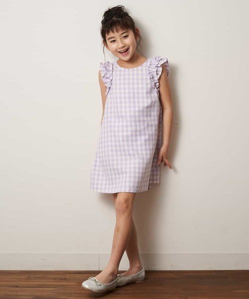 a.v.v(KID'S)(アー・ヴェ・ヴェキッズ)/[100－130]【洗える】ドビーギンガムチェックワンピース[WEB限定サイズ]/img02