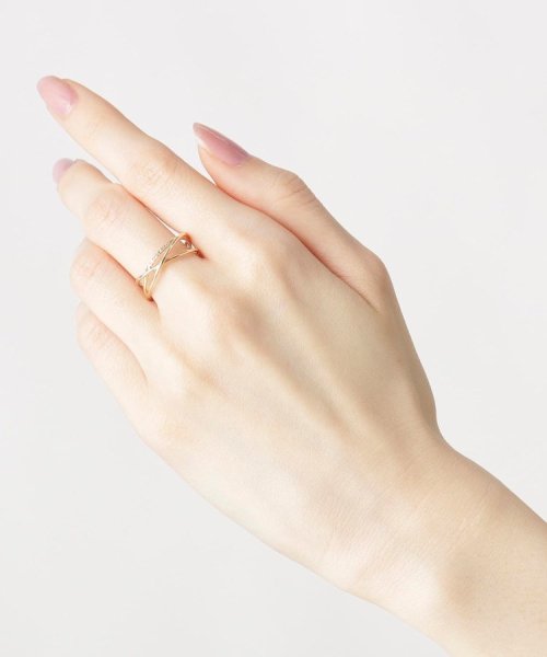 K10ダイヤモンドつぶし丸線 3連リング 