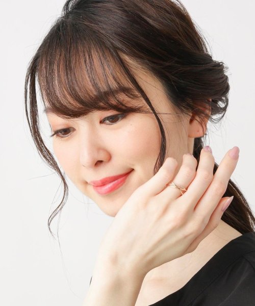 K10ダイヤモンドつぶし丸線 3連リング 