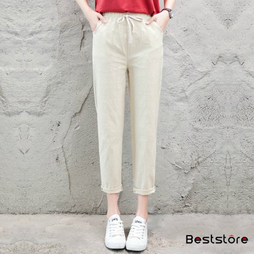 Beststore(ベストストア)/レディースファッション通販スウェットパンツジョガ－パンツボトムポケット付き綿麻パンツロングパンツリネンパンツ綿麻パンツカラーパンツコットンリネンパンツシンプルナ/img11