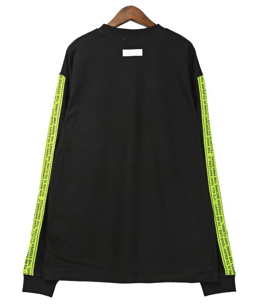 LUXSTYLE(ラグスタイル)/袖テープロングTシャツ/ロンT メンズ 長袖Tシャツ ビッグシルエット テープ ライン/img05