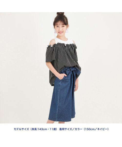 MAC HOUSE(kid's)(マックハウス（キッズ）)/NAVY ネイビー ガールズ サッシュベルト付きガウチョパンツ M41018/img10