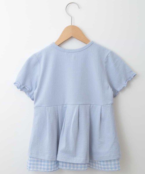 a.v.v(KID'S)(アー・ヴェ・ヴェキッズ)/[100－130]シアーチェックレイヤードペプラムカットソー[WEB限定サイズ]/img01