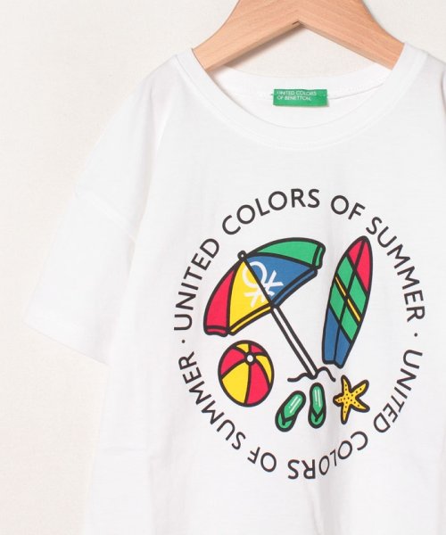 BENETTON (UNITED COLORS OF BENETTON GIRLS)(ユナイテッド　カラーズ　オブ　ベネトン　ガールズ)/ショート丈ロゴプリントTシャツ・カットソー/img05