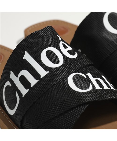 Chloe(クロエ)/【Chloe(クロエ)】CHC19U18808 WOODY ウッディ フラットミュール サンダル ロゴバンド 001/Black 靴 レディース/img08