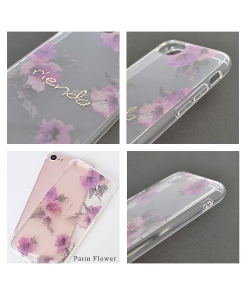 rienda(リエンダ)/iphone se3 ケース iPhone se2 ケース iphone8/7 リエンダ rienda TPUクリア Parm Flower インモールドケース/img05