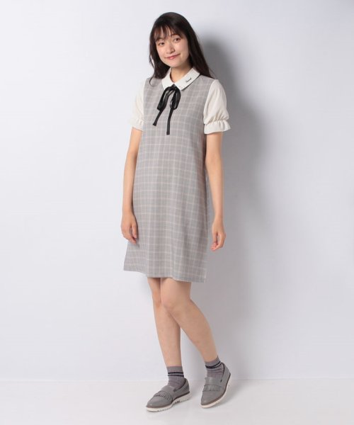 セール リボン付パール衿キャンディ半袖ワンピース オリーブデオリーブ Olive Des Olive Magaseek