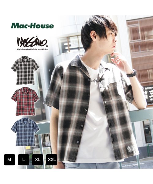 MAC HOUSE(men)(マックハウス（メンズ）)/MOSSIMO モッシモ 加工チェックオープンカラーシャツ 0270－5412M/img01