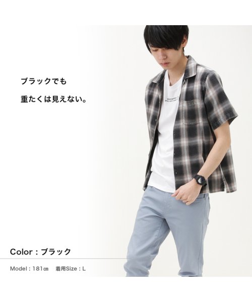 MAC HOUSE(men)(マックハウス（メンズ）)/MOSSIMO モッシモ 加工チェックオープンカラーシャツ 0270－5412M/img06