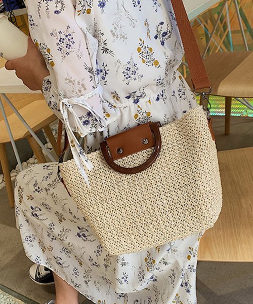 セール ストローバッグ レディース ショルダーバッグ 麦わら 斜めがけ 手提げ ハンドバッグ ミニミニストア Miniministore Magaseek