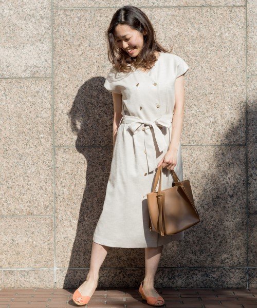 セール 洗える リネンライクカセット ワンピース ナチュラルビューティーベーシック Natural Beauty Basic Magaseek