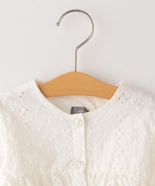 セール】tocoto vintage:Embroidered cardigan blouse(90～100cm 