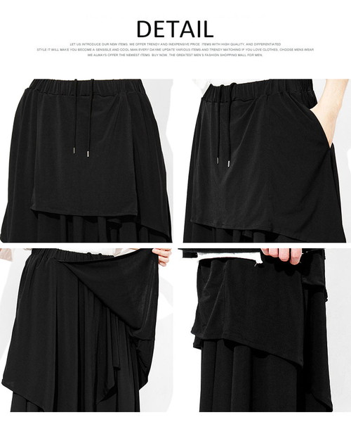 ワイドパンツ メンズ スカート風 ガウチョパンツ スカンツ 