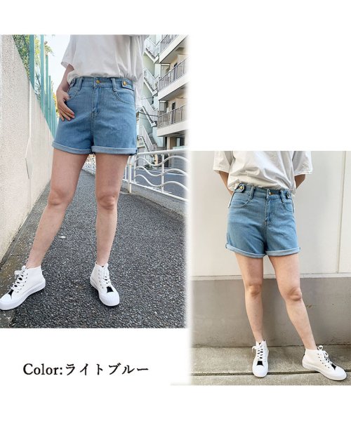 セール レディースパンツデニム ショートパンツ 体型カバー ハイウエスト 美足効果 無地 夏 旅行海 セイヘイショップ Seiheishop Magaseek
