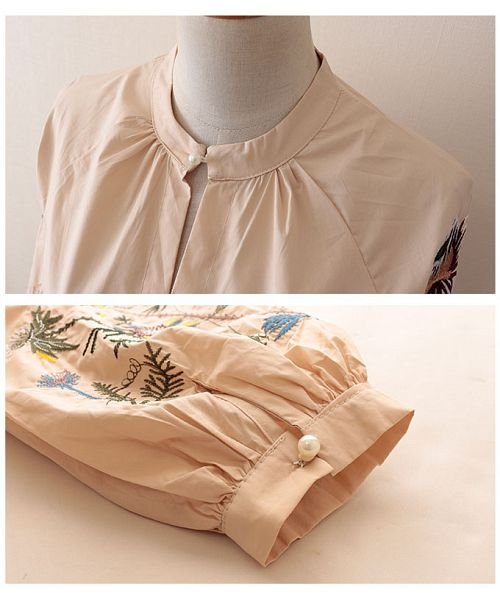 Sawa a la mode(サワアラモード)/ボタニカル刺繍袖のコットントップス/img15