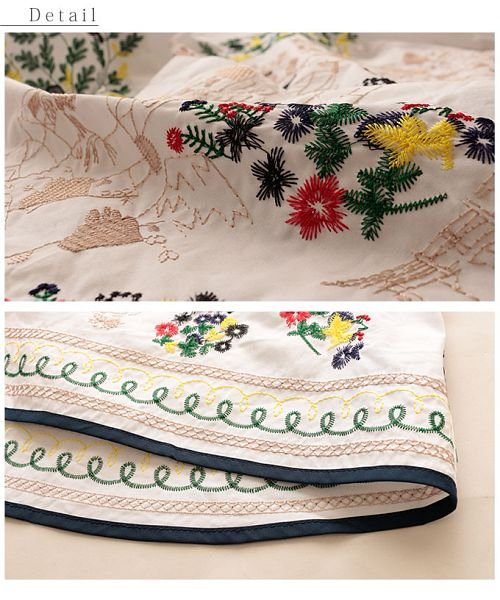 Sawa a la mode(サワアラモード)/ナチュラルな草花刺繍のコットントップス/img14