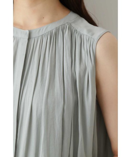 セール ナチュラルビューティーベーシック Natural Beauty Basic 割繊サテンギャザーブラウス Magaseek