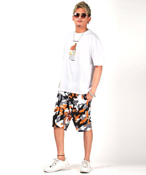 セール 迷彩柄ショートパンツ ショートパンツ メンズ ハーフパンツ スウェット 迷彩 カモフラ 総柄 ラグスタイル Luxstyle Magaseek