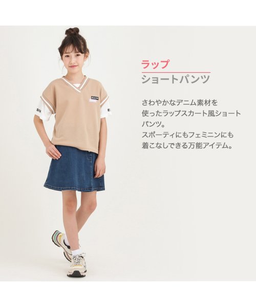 MAC HOUSE(kid's)(マックハウス（キッズ）)/NAVY ネイビー ガールズ ランクールラップショートパンツ M41036/img02