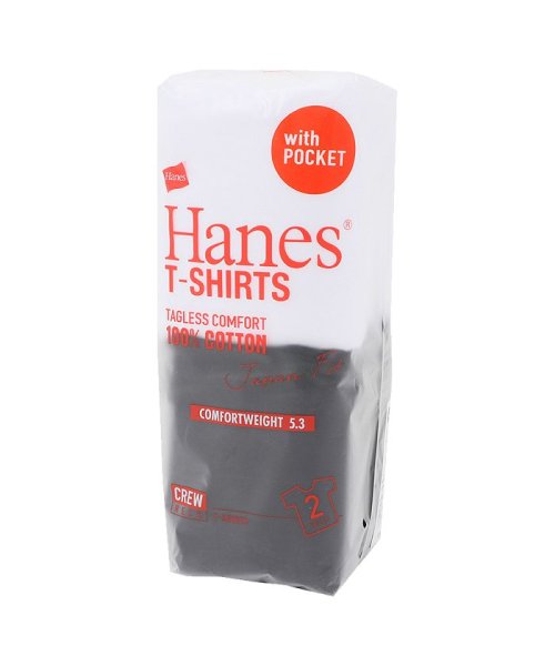 Hanes(ヘインズ)/ヘインズ Hanes Tシャツ ジャパンフィット 半袖 メンズ 2枚組 クルーネック JAPAN FIT PACK T－SHIRT ブラック ホワイト 黒 白 /img01