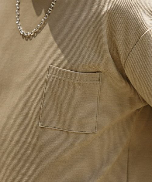 LUXSTYLE(ラグスタイル)/鹿の子ジャガード半袖Tシャツ/Tシャツ メンズ 半袖 鹿の子 ジャガード ポケット 春 夏/img16